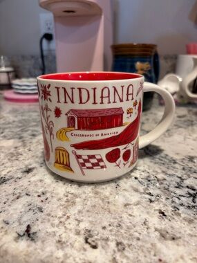 Starbucks Indiana State Mug - Red and White